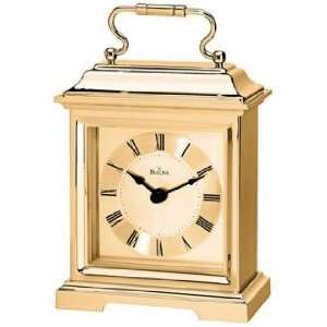  Bradbury I 7 1/2 High Brass Finish Bulova Desk Clock 