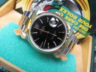   Mens Steel 18kt Date Black Dial Ref. 15203 Oyster Band Box #30  