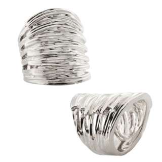 Silver, Rhodium, or 10K Gold Plated Wide Braided Band Rings in Sizes 6 