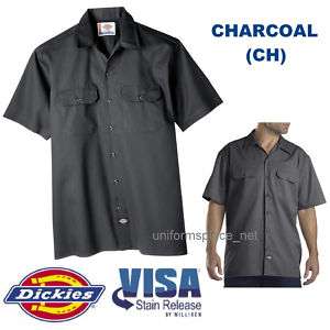Dickies Mens SHORT SLEEVE Work Shirt Nwt S 6XL CHARCOAL  