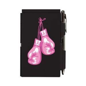  Flip Note PinkRibbon Boxing Gloves  Metal case w/note pad 