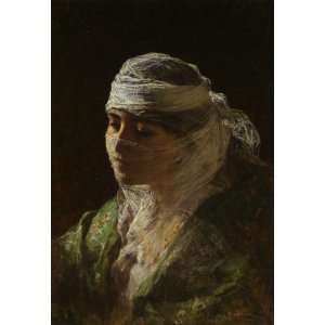   Arthur Bridgman   24 x 34 inches   A Veiled Beauty