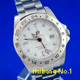 Luxury Mens GMT Dual Time Zone S/Steel Date Automatic Mechnical Watch 