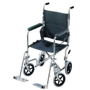 Wheel Chair   Folding transport chair with black seat belt. Fixed full 