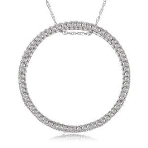  Circle of Life Diamond Pendant 10K White Gold Letter O 