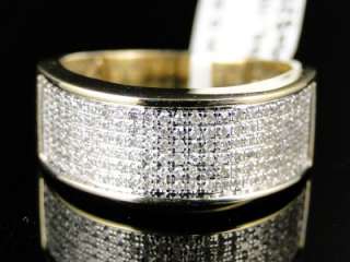 10K MENS/LADIES YELLOW GOLD 8 MM WEDDING BAND REAL DIAMOND RING 1/2 CT 