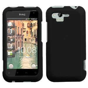  HTC Rhyme Rubberized Hard Case Cover   Black Cell Phones 