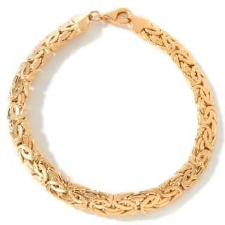 Technibond Classic Byzantine Bracelet 14K Yellow Gold Clad Silver 