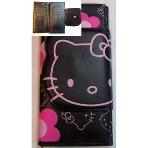  Hello Kitty Black and Pink Flower Clutch Wallet Toys 