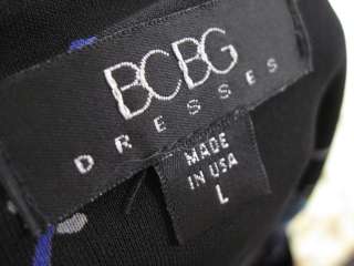 BCBG MAX AZRIA Black Purple Sleeveless Dress Sz L  