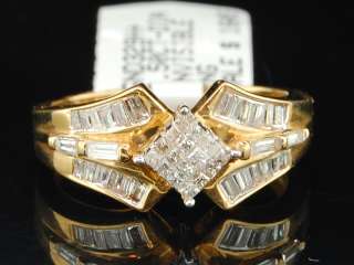   YELLOW GOLD PRINCESS CUT DIAMOND ENGAGEMENT RING BRIDAL BAND  