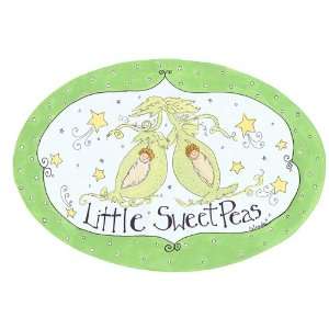  The Kids Room Little Sweet Peas Green Oval Wall Plaque 