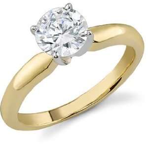 GIA Graded 1 Carat Diamond Solitaire Ring, H Color, SI1 Clarity, 14K 