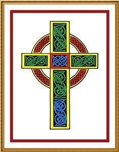 Celtic Knot Cross Irish Art Counted Cross Stitch Chart  