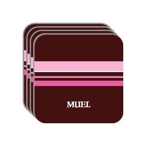 Personal Name Gift   MUEL Set of 4 Mini Mousepad Coasters (pink 