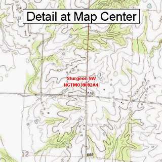  USGS Topographic Quadrangle Map   Sturgeon SW, Missouri 