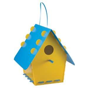 Tweet Tweet Home Bird House   Yellow/Blue  Patio, Lawn 