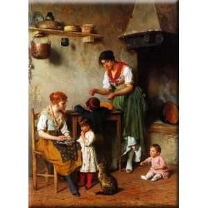 Helping Hand 12x16 Streched Canvas Art by Blaas, Eugene de