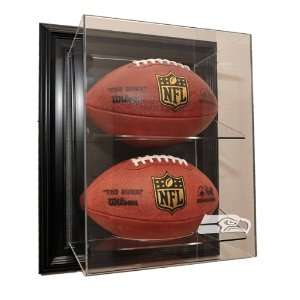  Seattle Seahawks Double Football Display Case with Black 
