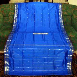 Blue India Sari Saree fabric Bellydance Wrap Dress  