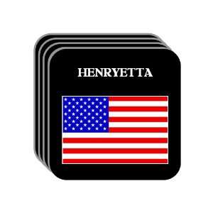  US Flag   Henryetta, Oklahoma (OK) Set of 4 Mini Mousepad 