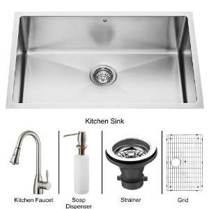 Vigo VG15110 Stainless Steel Kitchen Sink and Faucet Combos Single 