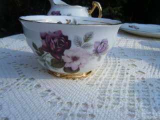 Royal Imperial part Tea Set Fine Bone China Red and Pink Roses Gilt 