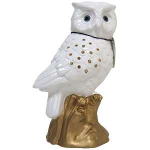   Inch High Owl White and Gold Coin Bank Great for Kids