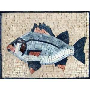  12x16 Fish Marble Mosaic Art Bath Wall Floor Decor