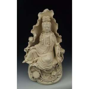  One Dehua Ware Porcelain Kuanyin Buddha Statue Later 
