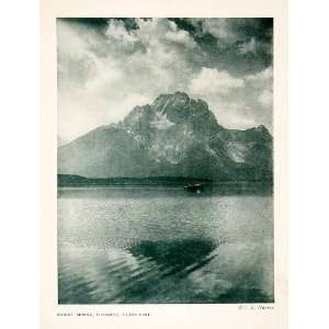  1922 Print Mountain Moran Wyoming USA Jackson Lake 