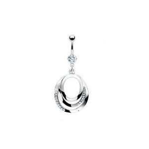 Triple Wavey Hoops with Cz Belly Navel Ring Jewelry