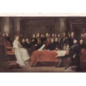 1949 Sir David Wilkie (1838)   Queen Victoria holding a Privy Council 