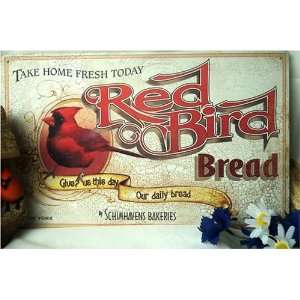 Tin Sign Red Bird Bread 