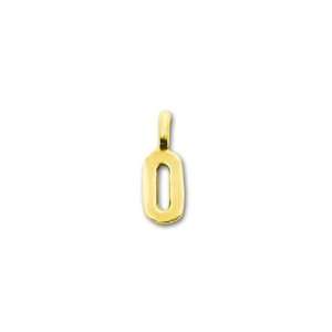  Gold Vermeil Number Charms   Zero