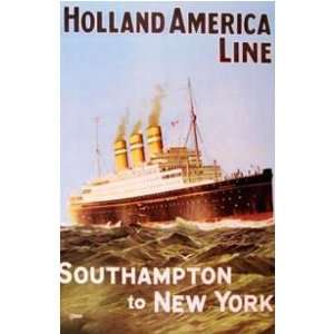  Poster Holland America Line, Southampton To New York 