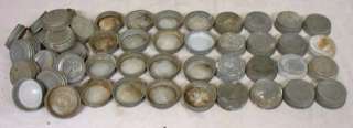   Old zinc Ball screw top fruit jar lids canning storage NR lot  