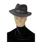 Flocked Gangster Hat   Black Mafia Costume Hats