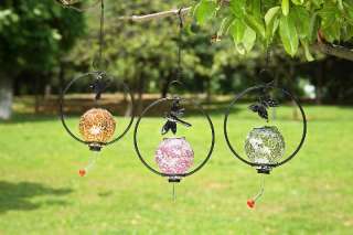 12 Pink Mosaic Glass Hanging Hummingbird Bird Water Feeder  