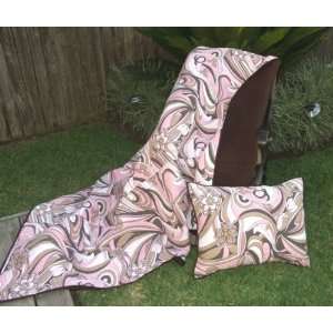  Bacati   Retro Flowers Blush Pink/Brown Queen Quilt