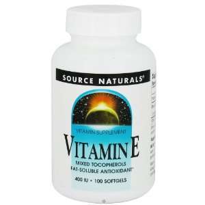  Vitamin E Natural Mixed Tocopherols 400 IU 100 SG, Source 
