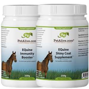com PetAlive EQuine Immunity Booster and EQuine Shiny Coat Supplement 