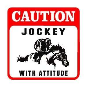  CAUTION JOCKEY horse race rider game sign
