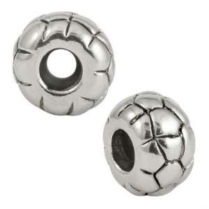  10mm Stopper Large Hole Bead   Rhodium Plated Jewelry