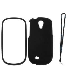 GTMax Black Hard Rubberized Snap On Case + Neck Strap Lanyard for T 
