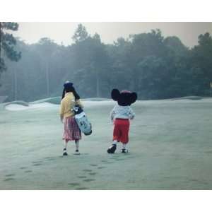  Photograph of Mickey Mouse & Goofy on Golf Course 