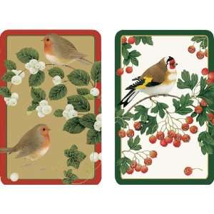  Caspari Set of Two Playing Cards   Jumbo Typeface Winter 