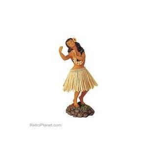 Hawaiian Girl Hula Dancing Dashboard Doll with Brown Hula Skirt