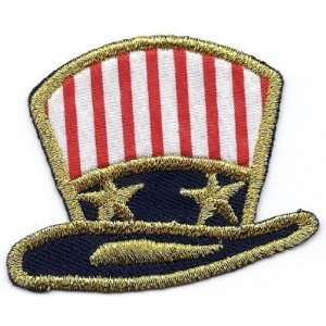  Patriotic/Uncle Sams Hat Iron On Embroidered Applique 