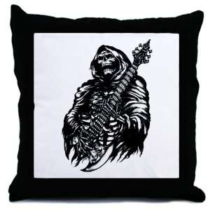  Throw Pillow Grim Reaper Heavy Metal Rock Player 